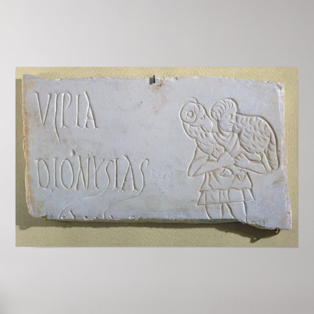 Póster Epitaph con un alivio del Buen Pastor (Frente)