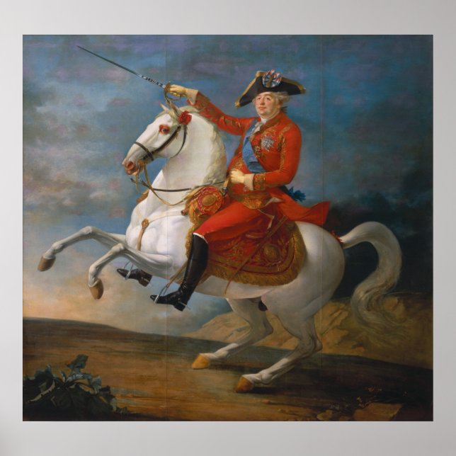 Póster Equestrian Portrait of Louis XVI  1791 (Frente)