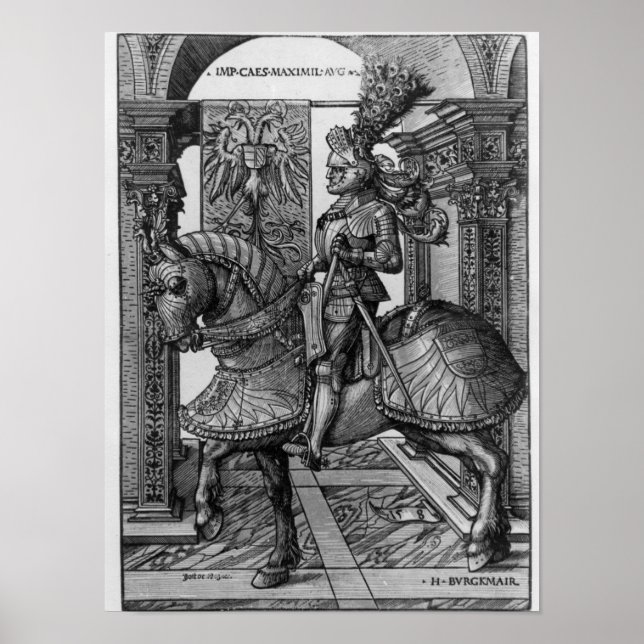 Póster Equestrian portrait of Maximilian I  c.1508 (Frente)