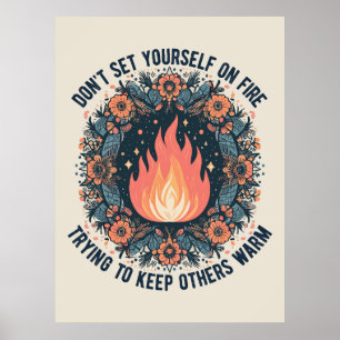 Póster Equilibrar tu fuego: Una cita motivacional