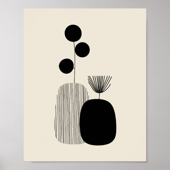 Póster Equilibrio Botánico – Ilustración de Jarrón Minima (Frente)