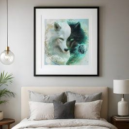 Póster Equilibrio de Amantes – Lobo Místico Yin Yang