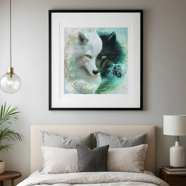 Póster Equilibrio de Amantes – Lobo Místico Yin Yang (Subido por el creador)