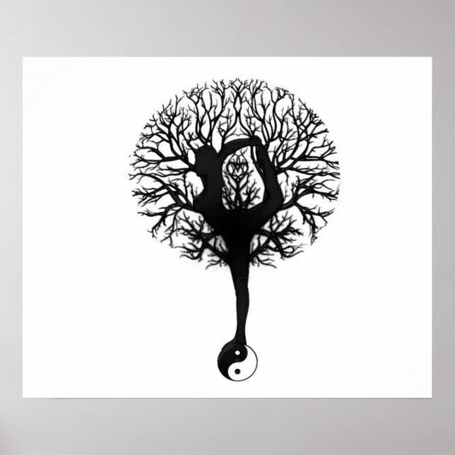 Póster Equilibrio de árbol de yoga (Frente)