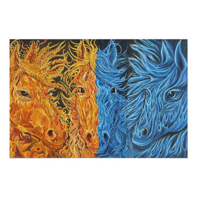 Póster Equilibrio Eterno-Caballos-Artista de llama gemela (Anverso)