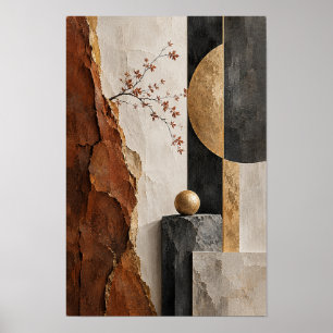 Póster Equilibrio Geométrico Abstracto Moderno de Muro en