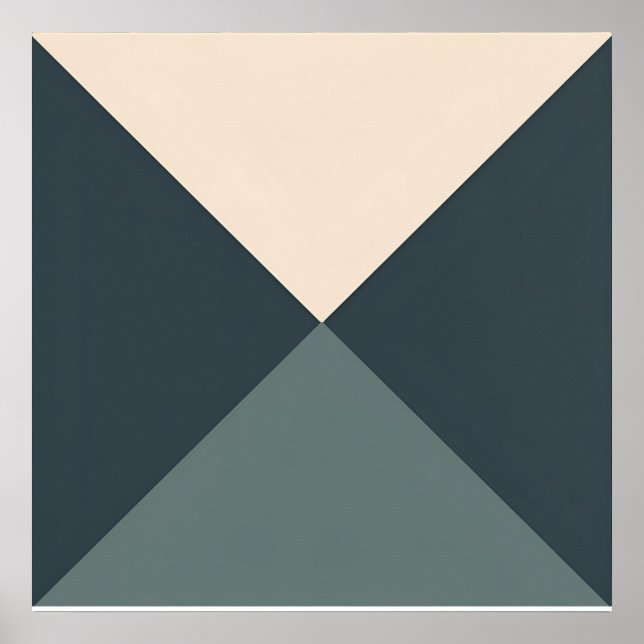 Póster Equilibrio geométrico - Triángulos Minimalistas (Frente)