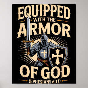 Póster Equipado Con La Armadura De Dios Versículo De La B