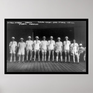 Póster Equipo 1915 del Rowing del equipo universitario de