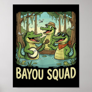 Póster Equipo Bayou Louisiana Cocodrilo Retro Vida Silves