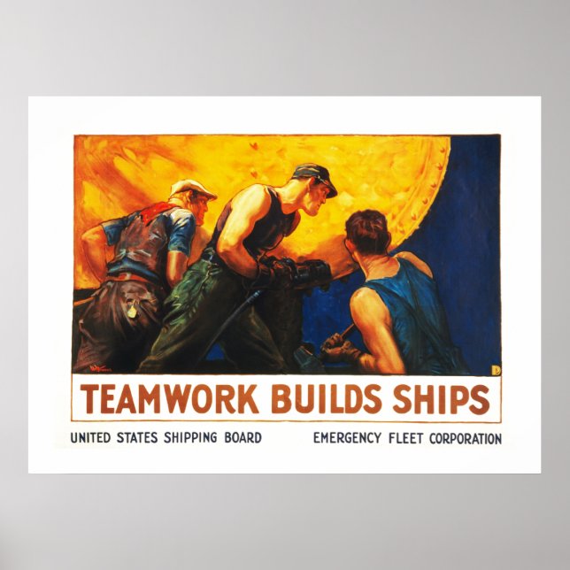 Póster Equipo construye buques (Frente)