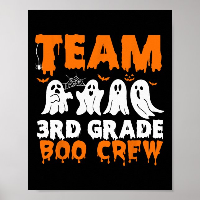 Póster Equipo de 3er grado Boo Crew Fantasma de Halloween (Frente)
