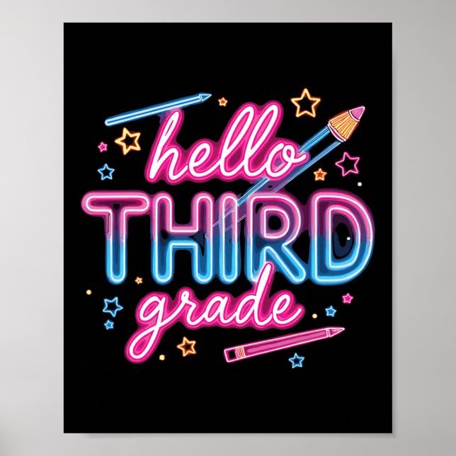 Póster Equipo de 3er grado ropa para el año escolar de re (Frente)
