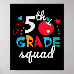 Póster Equipo de 5to Grado Chicos Chicas Maestros Lindo D