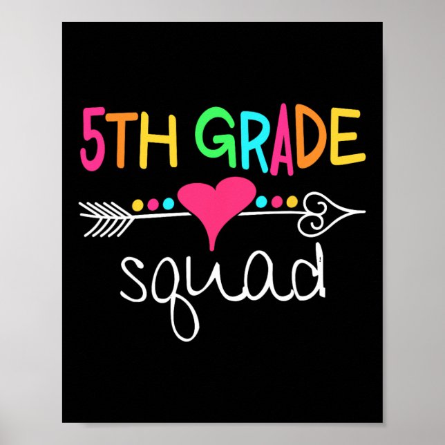 Póster Equipo de 5to Grado Quinto Maestro Estudiante De v (Frente)