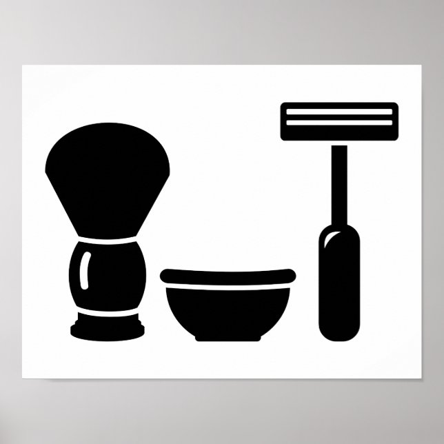 Póster Equipo de afeitado de barberas (Frente)
