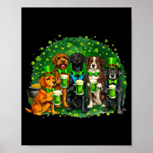Póster Equipo de amantes de perros del día de San Patrici