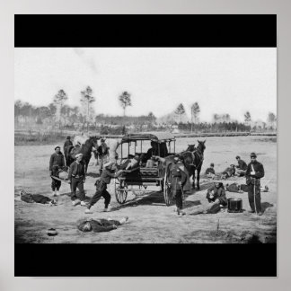 Póster Equipo de Ambulancia de Guerra Civil