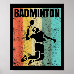 Póster Equipo de amor de bádminton jugador entrenador