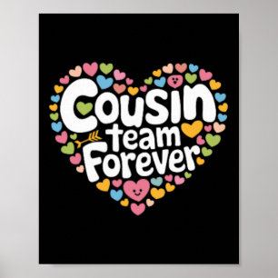 Póster Equipo de amor de primos para siempre mejor amigo 