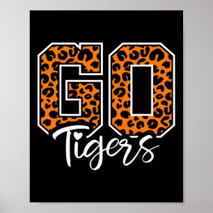 Póster Equipo de animadoras de la escuela de tigres Masco