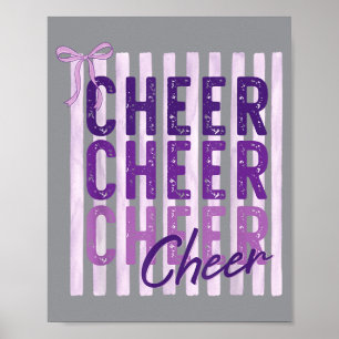 Póster Equipo de animadoras moradas Preppy Cheer para niñ