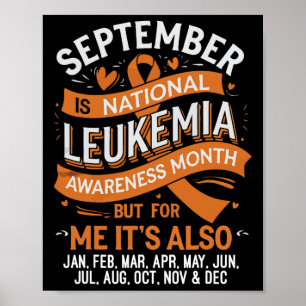 Póster Equipo de Apoyo Cinta Naranja Leucemia Cáncer de S