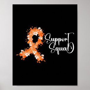 Póster Equipo de Apoyo Cinta Naranja Leucemia Cáncer de S