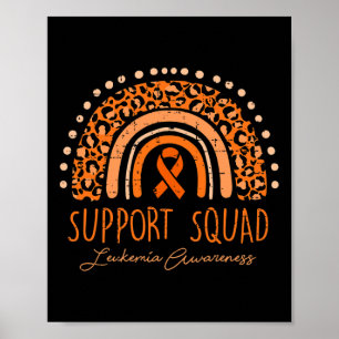 Póster Equipo de Apoyo Cinta Naranja Leucemia Cáncer de S