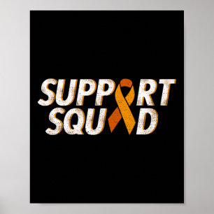 Póster Equipo de Apoyo Cinta Naranja Leucemia Cáncer de S