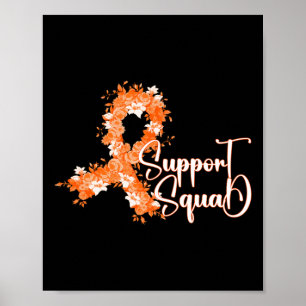 Póster Equipo de Apoyo Cinta Naranja Leucemia Cáncer de S
