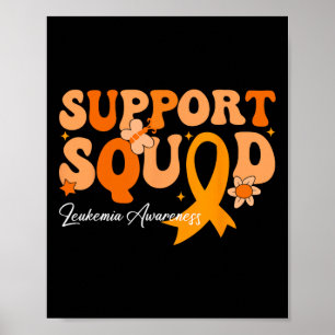 Póster Equipo de Apoyo Cinta Naranja Leucemia Cáncer de S