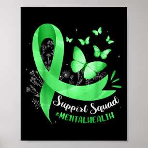 Póster Equipo de Apoyo Conciencia de Salud Mental Verde L