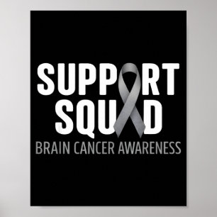 Póster Equipo de apoyo conciencia del cáncer cerebral tum