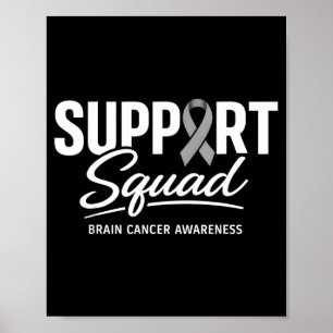 Póster Equipo de apoyo conciencia del cáncer cerebral tum