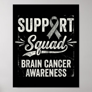 Póster Equipo de apoyo conciencia del tumor cerebral cánc