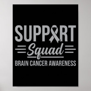 Póster Equipo de apoyo conciencia del tumor cerebral cánc