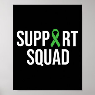 Póster Equipo de Apoyo de la Cinta Verde de Conciencia so
