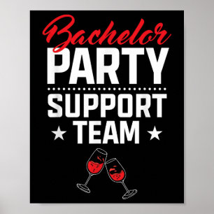 Póster Equipo de apoyo de partido de solteros Groom Bride