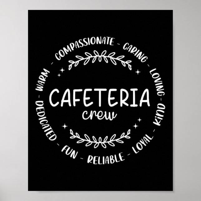Póster Equipo de Apoyo Escolar Uniforme Equipo de Cafeter (Frente)