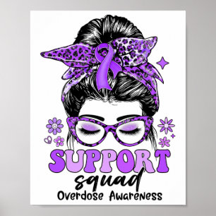 Póster Equipo de apoyo genial Messy Bun Mujeres Sobredosi