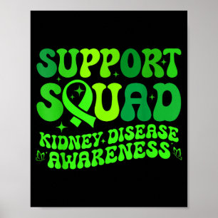 Póster Equipo de apoyo lazo verde enfermedad renal pkd