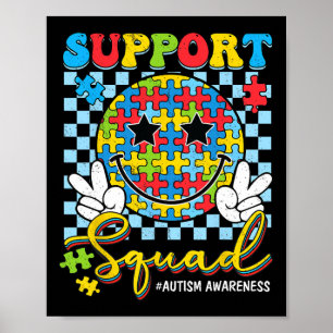 Póster Equipo de apoyo para la conciencia del autismo ret