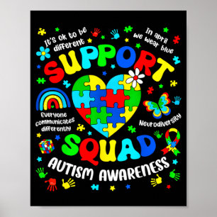 Póster Equipo de apoyo rompecabezas concienciación autism