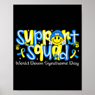 Póster Equipo de Apoyo Sonrisa Cara Mundo Síndrome de Dow