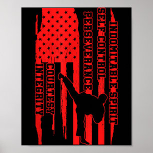 Póster Equipo de Artistas de Artes Marciales de Taekwondo