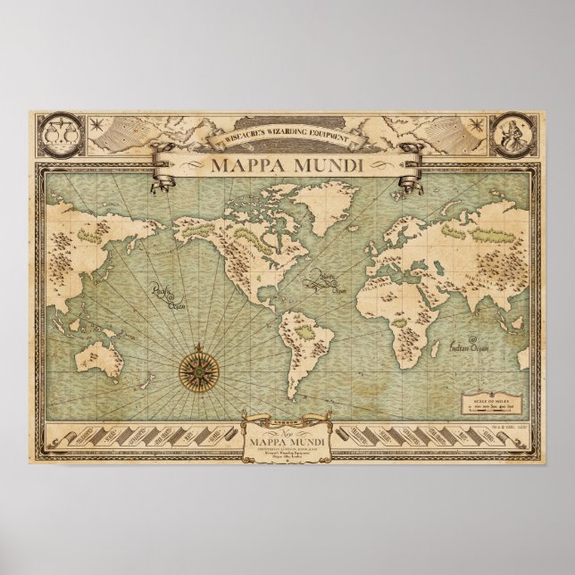 Póster Equipo de Asistentes de Wiseacre - Mappa Mundi (Frente)