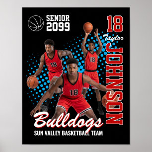 Póster Equipo de Baloncesto Foto Personalizada Noche de V