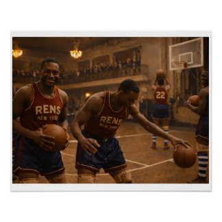 Póster Equipo de Baloncesto New York Rens Calentamiento