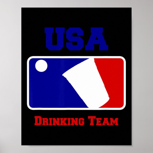Póster Equipo De Bebida De Estados Unidos Funny Fiesta Be (Frente)